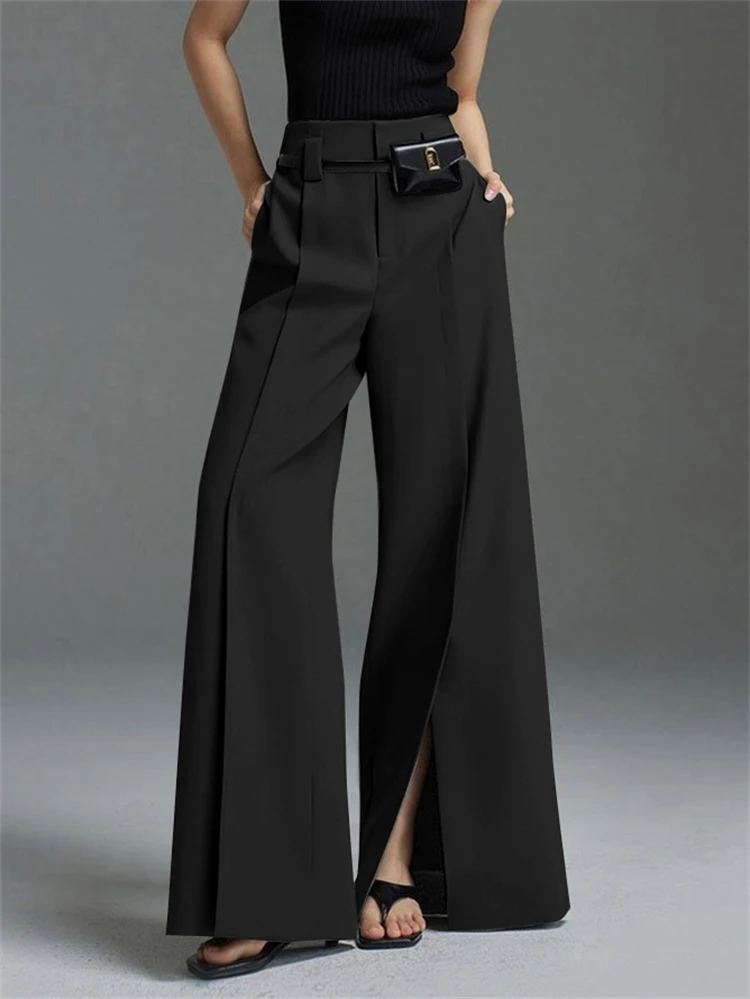 Stinna | Stilfulde Wide-Leg Bukser med Slids